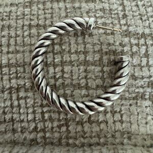 Silver Twisted Hoop Earring